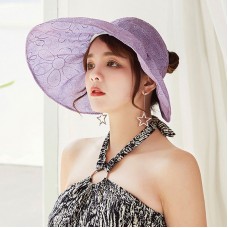 Mujer Fashion Floral Sun Hat Ruffled Adjustable Wide Brim Caps Outdoor Casual   eb-87936628
